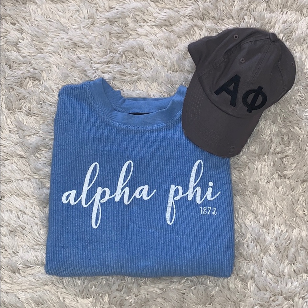 Alpha Phi Sweatshirt and Hat!